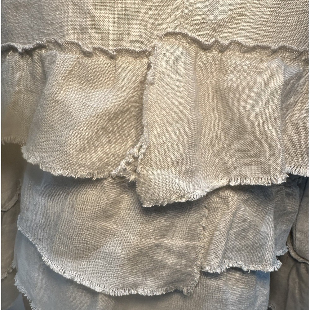 INC International Concepts Linen Blazer Women's Size Small Ruffles 90's Zip Up - Picture 10 of 10